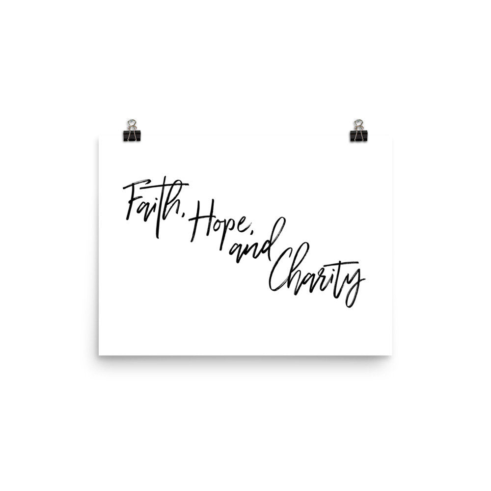 Faith, Hope, and Charity Rosary Poster (Prayers of the Rosary series)