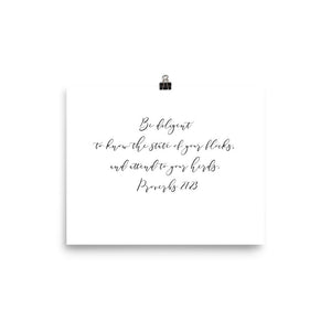 Proverbs 27:23 State of Your Flocks Poster Print