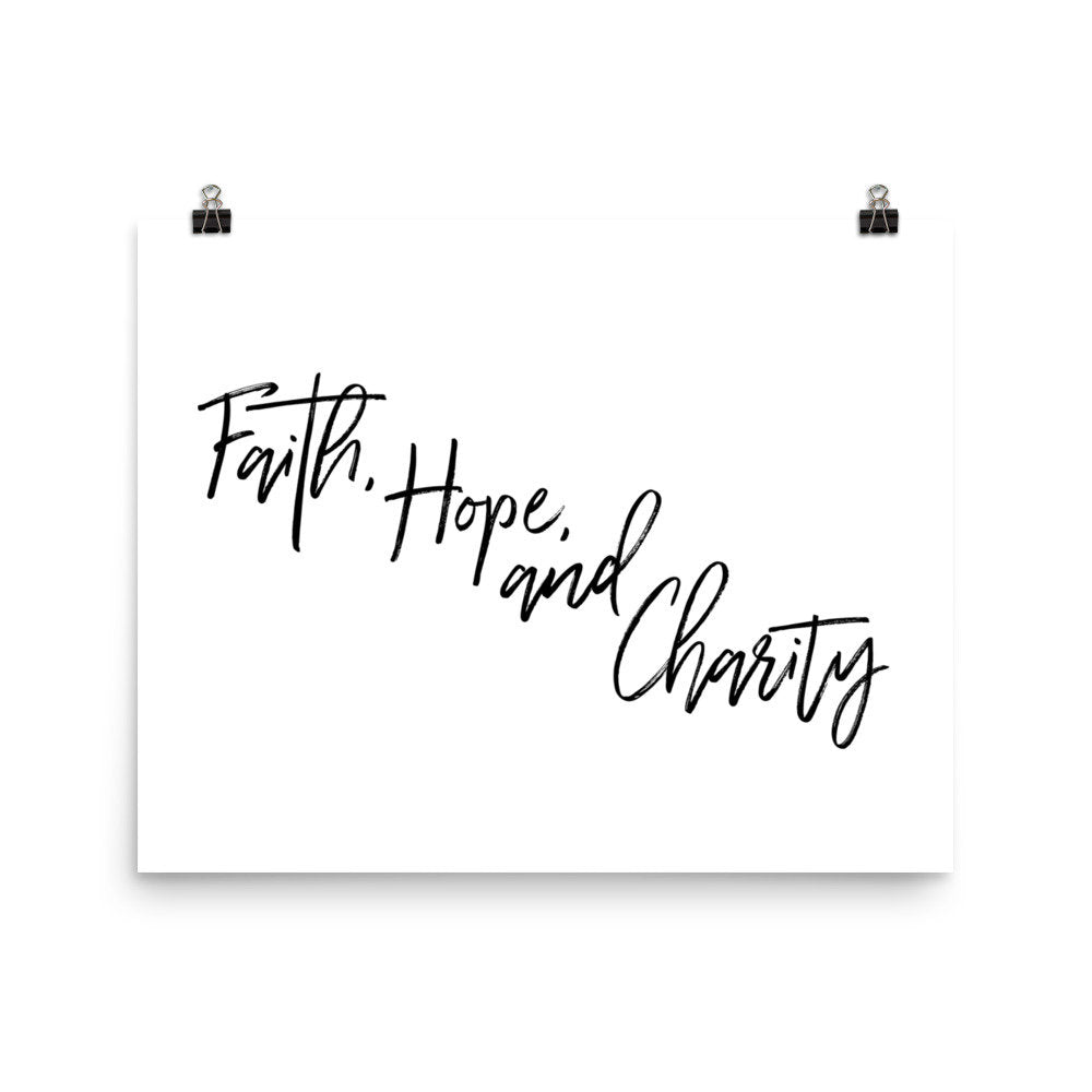 Faith, Hope, and Charity Rosary Poster (Prayers of the Rosary series)