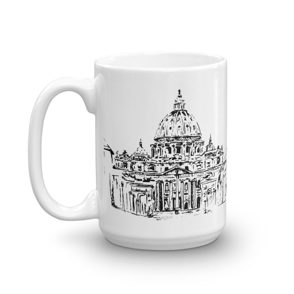 Saint Peter's Basilica in Rome 11 and 15 oz mug options | the Vatican | San Petro | Mug