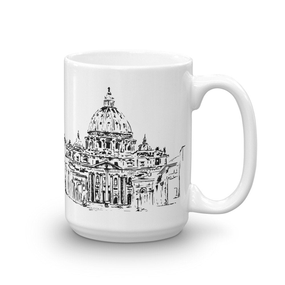 Saint Peter's Basilica in Rome 11 and 15 oz mug options | the Vatican | San Petro | Mug