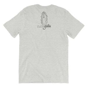 Distressed Bearded Man Praying Rosary | Dark Print Light Shirt