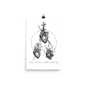 Hearts of the Holy Family Pray for Us Enhanced Matte Paper Poster (in)