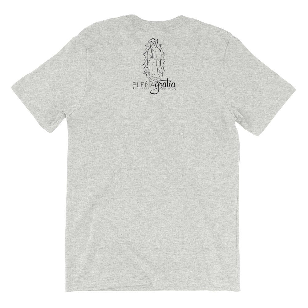 Distressed Our Lady of Guadalupe | Dark Print on Light Shirt | Catholic Shirt