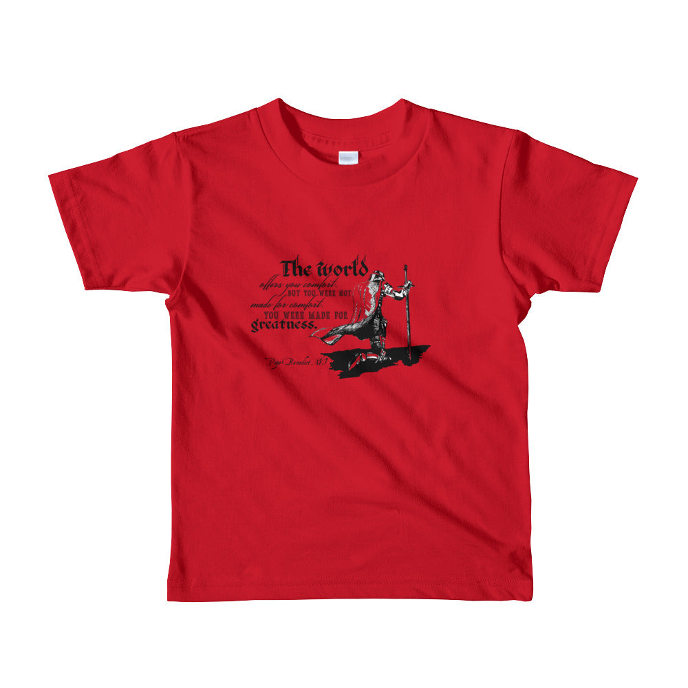 Made for Greatness Children's (Kneeling Knight) Shirt | Short sleeve kids t-shirt