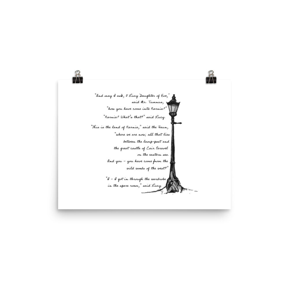What Lucy Found There, Chronicles of Narnia, the Lion, the Witch, and the Wardrobe Lamp-Post Print Poster