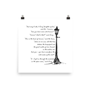 What Lucy Found There, Chronicles of Narnia, the Lion, the Witch, and the Wardrobe Lamp-Post Print Poster