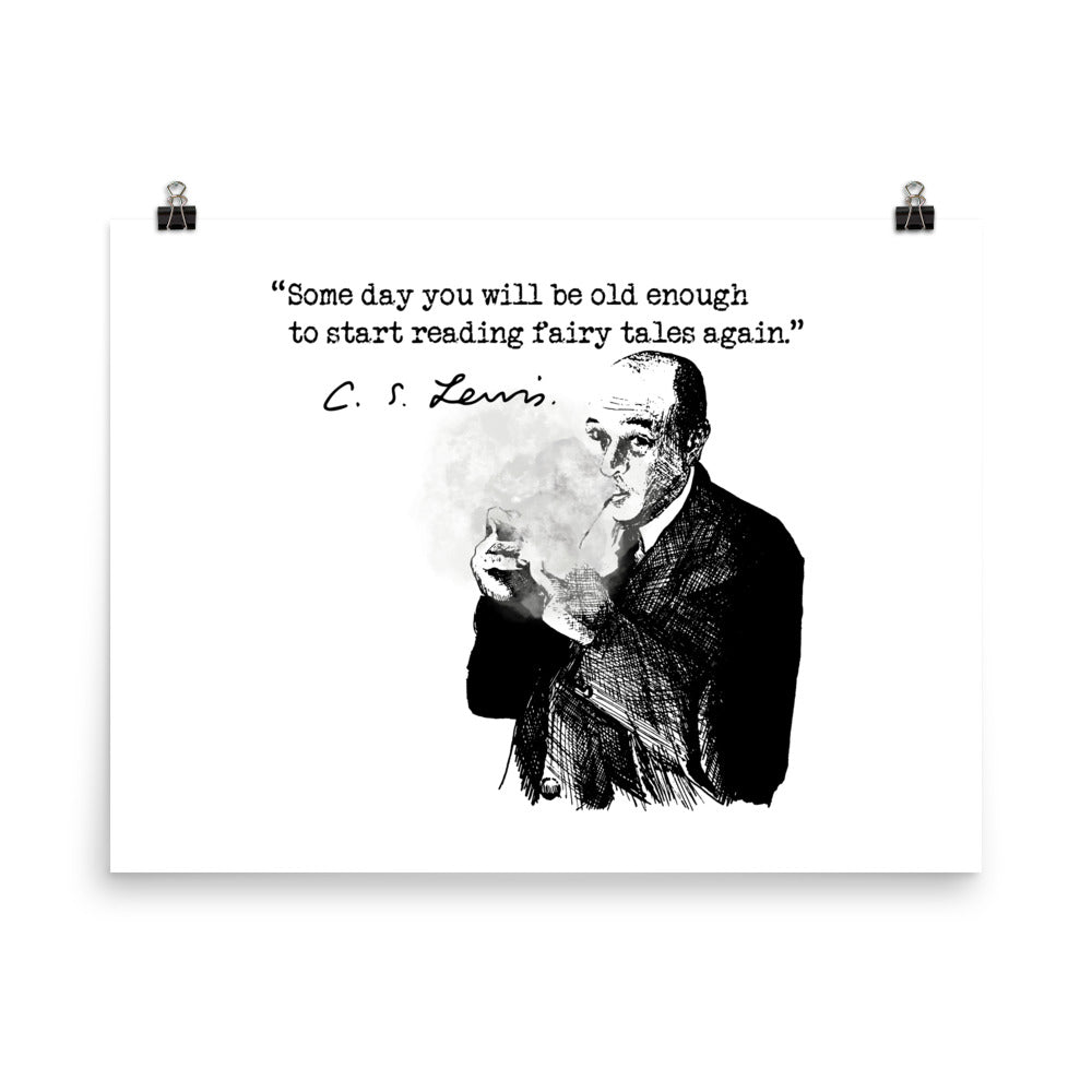 C.S. Lewis Quote, Some Day, Hand-Drawn Artwork Poster