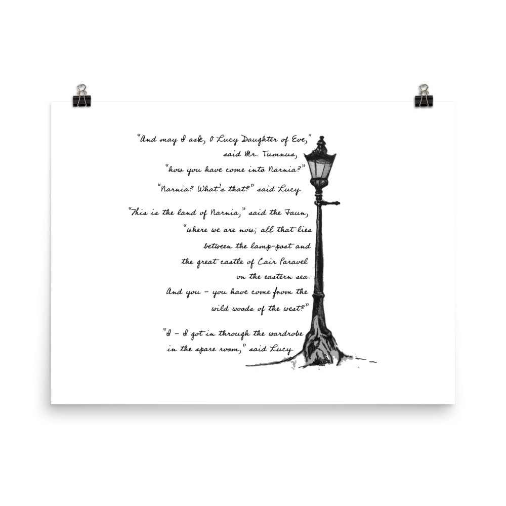 What Lucy Found There, Chronicles of Narnia, the Lion, the Witch, and the Wardrobe Lamp-Post Print Poster