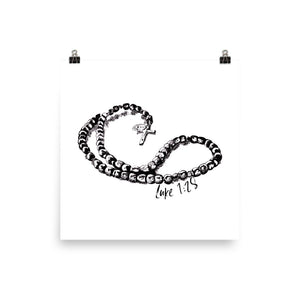 Luke 1:28 with Rosary Print