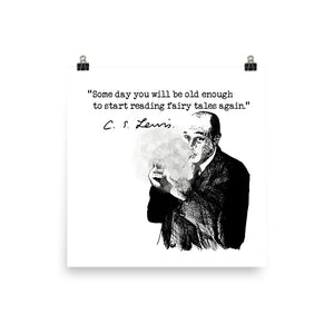 C.S. Lewis Quote, Some Day, Hand-Drawn Artwork Poster